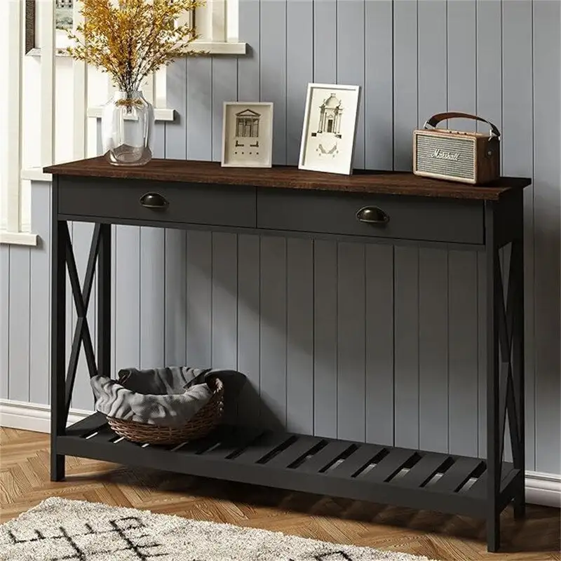 47  Farmhouse Console Table with Drawer for Entryway - 11.8 D x 47.19 W x 31.5 H