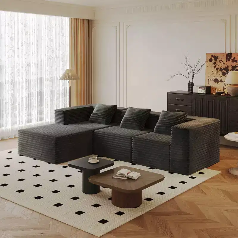 Whisen Modular Sectional Sofa with Chaise, L Shaped Cloud Couch, No Assembly Required