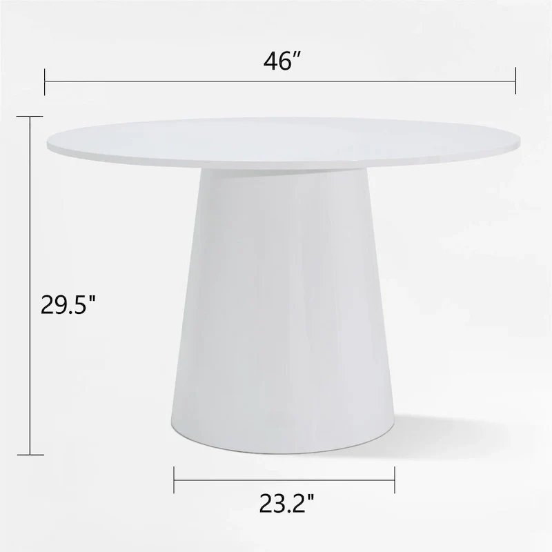 White Round Pedestal Dining Table 46-inch