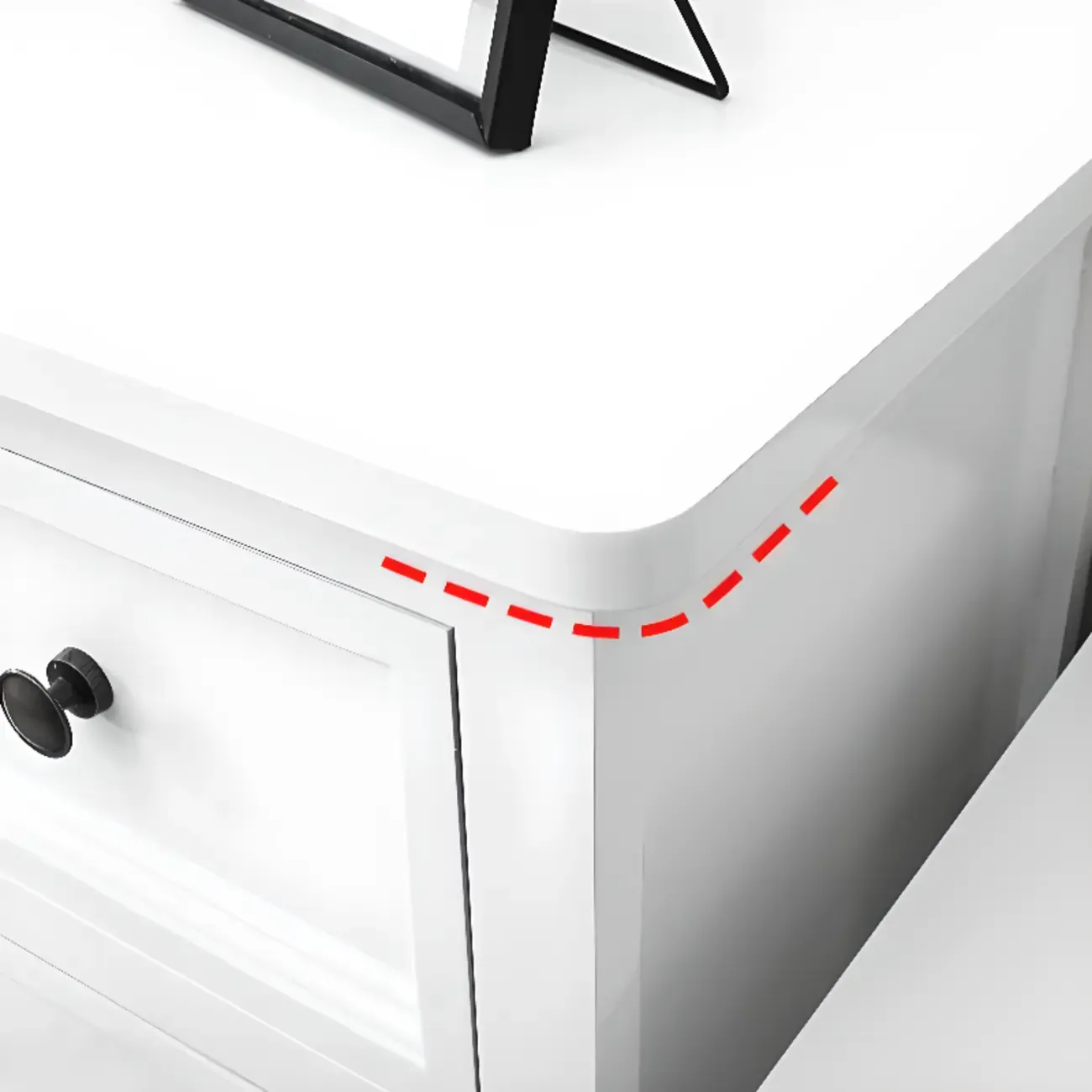 Elegant Wooden 9-Drawer White Dresser with Metal Handle