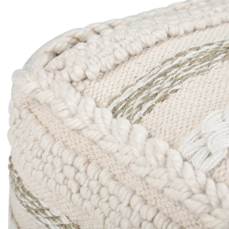 WYNDENHALL Silva Boho Square Pouf in Handloom Woven Pattern