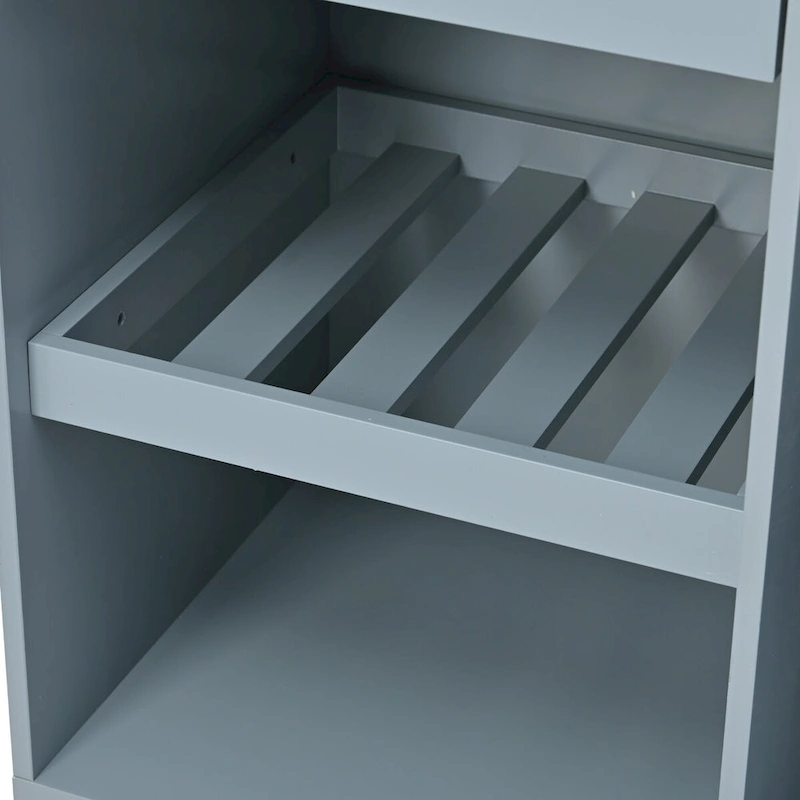 41.3 in. Rolling Kitchen Island with Spice Rack and Two Drawers