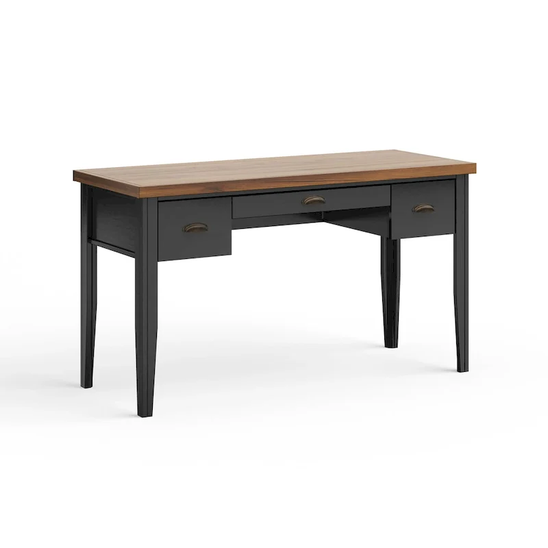 Two-Tone Writing Desk with Bronze Hardware - 53 Inch