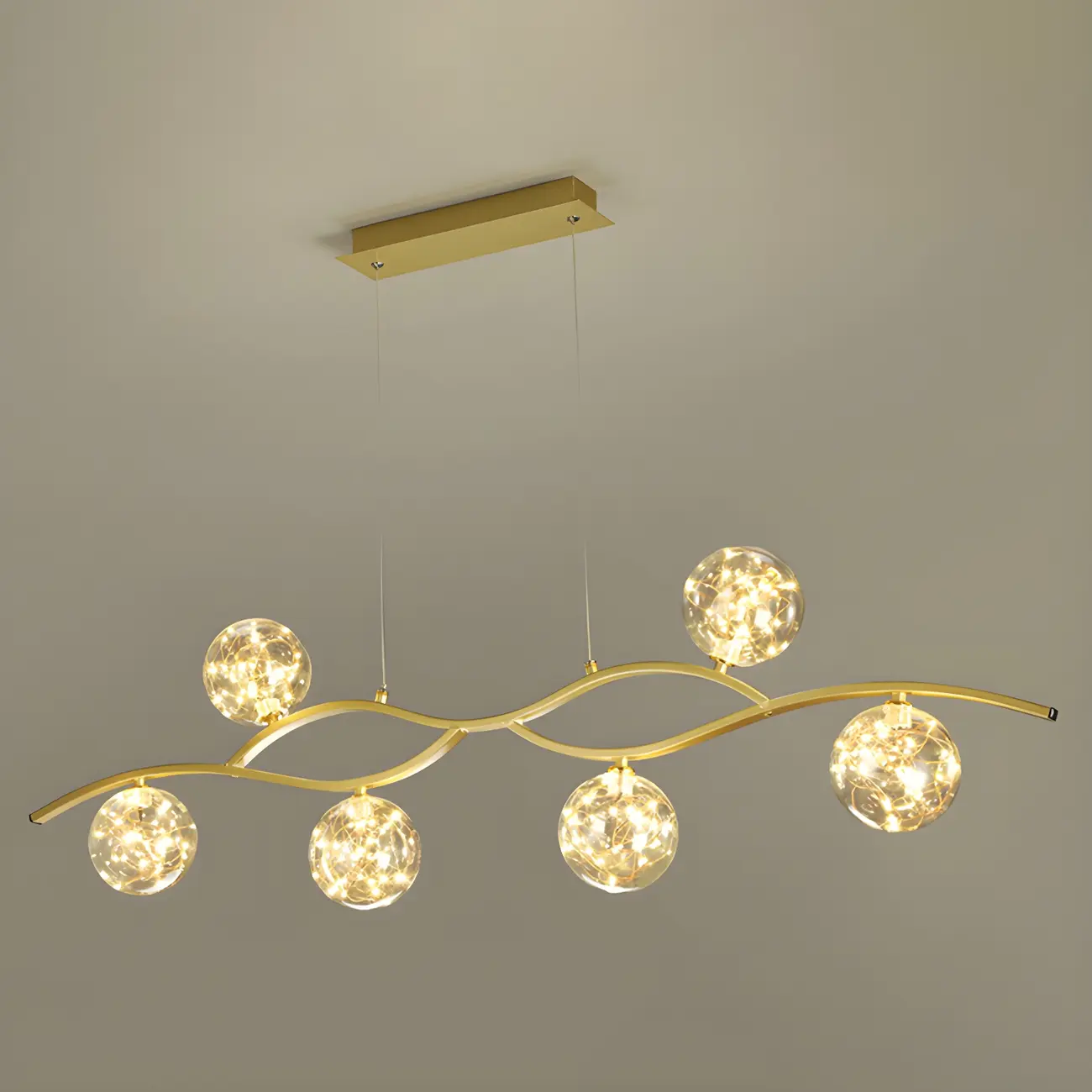 Modern Adjustable Clear Glass LED Pendant Light