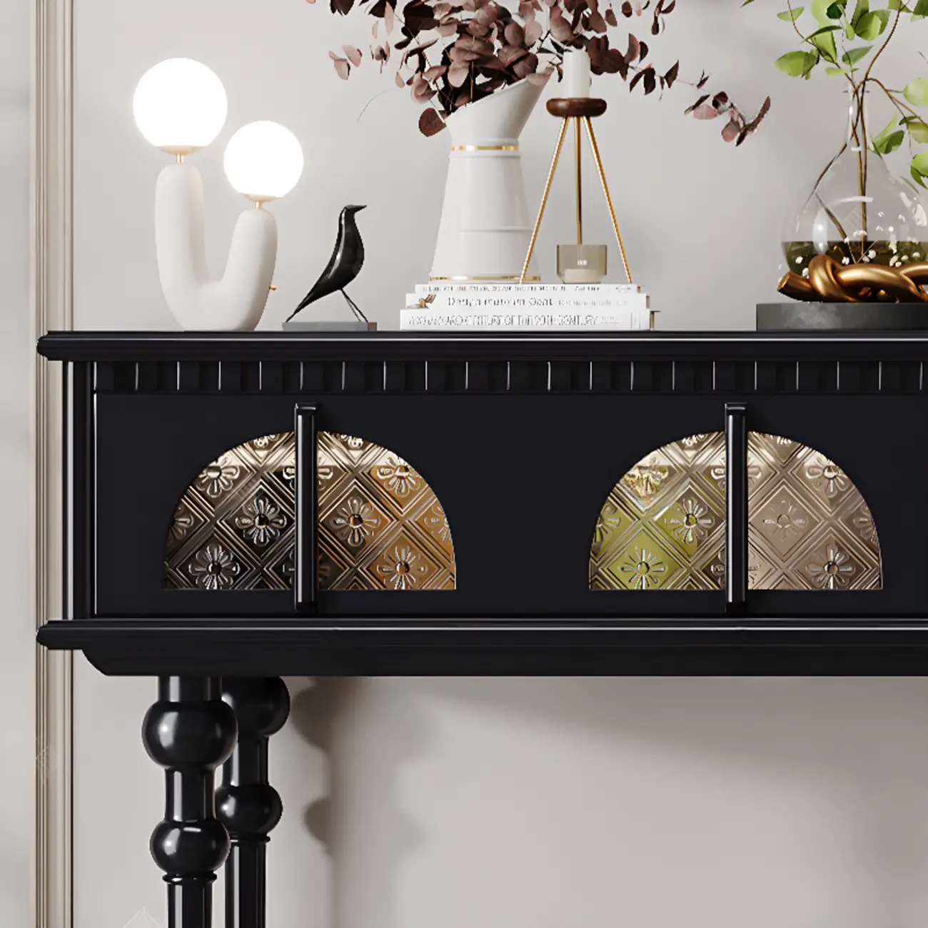 Tall Entryway Rectangular Wooden Console Table with Drawers