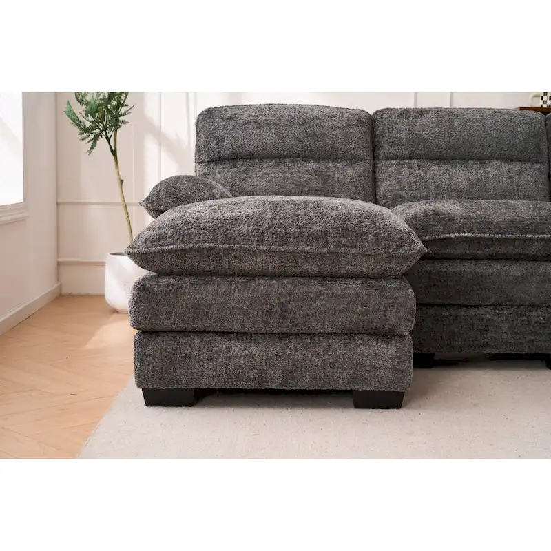 U-Shaped Chenille Sofa