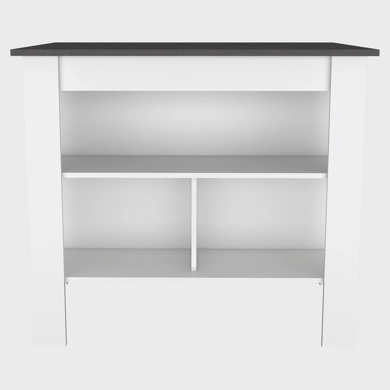 Kitchen Island with Four Legs, Three Shelves