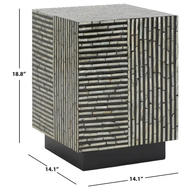 SAFAVIEH Heidrun Square Stool - 14 W x 14 D x 19 H - 14Wx14Dx19H