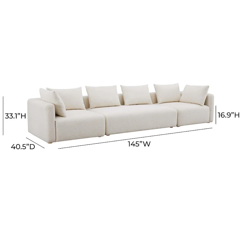 Hangover Cream Upholstered 145 Long Sofa