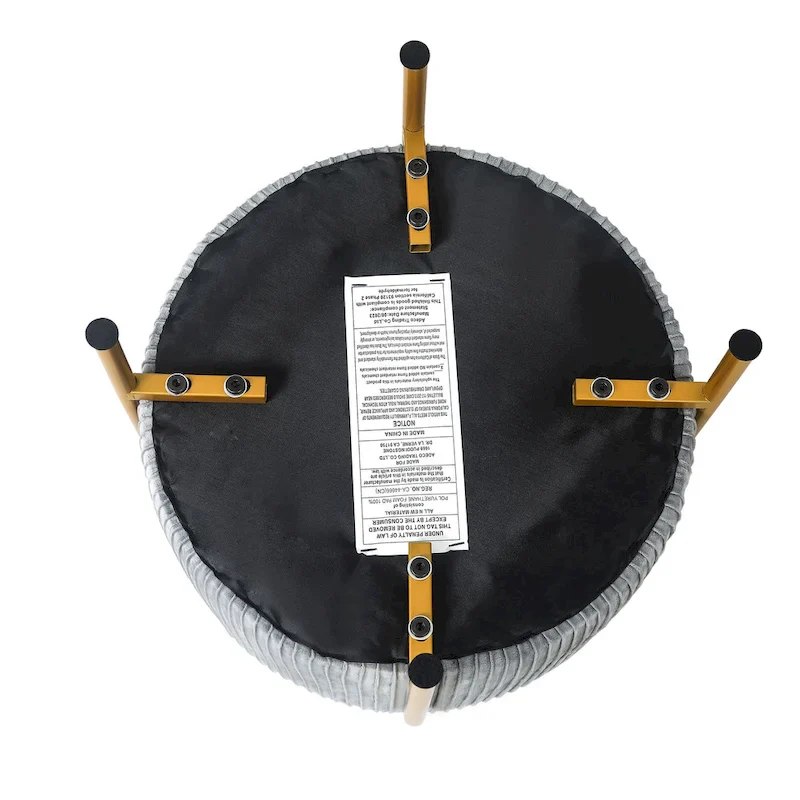 Round Velvet Ottoman - Multiple Colors, Tufted Design, Single User