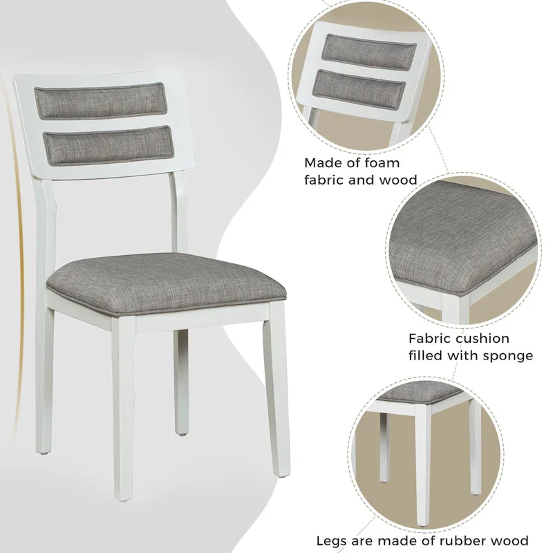 6-Piece Wooden Dining Table Set with 4 Chairs & Bench