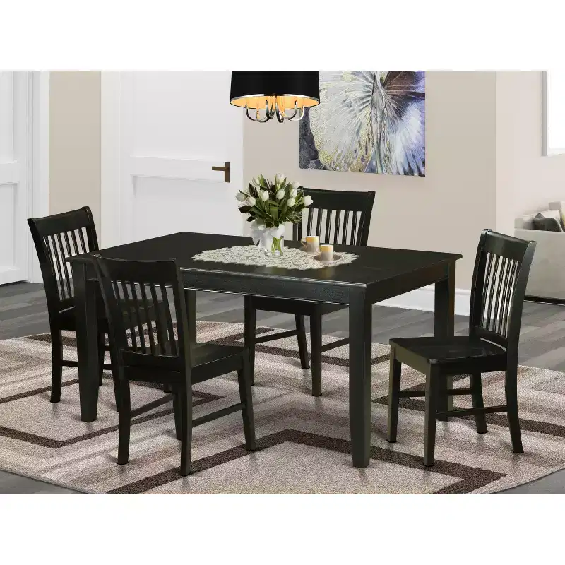 HomeStock Rectangle Wood Dining Table Set 36x60 Inch