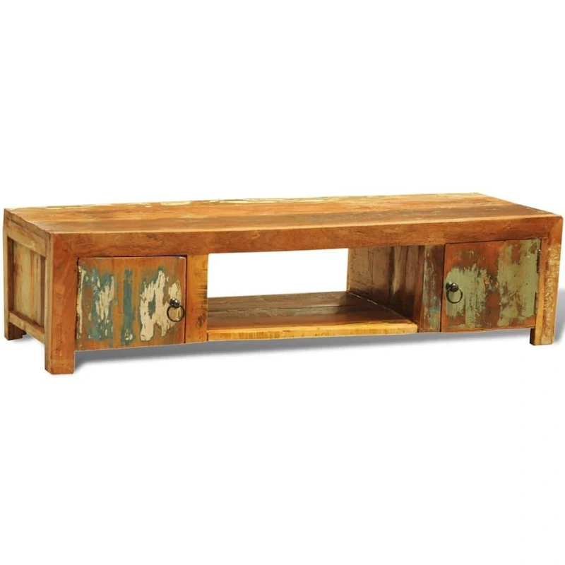 TV Stand with 2 Doors Reclaimed Wood Vintage