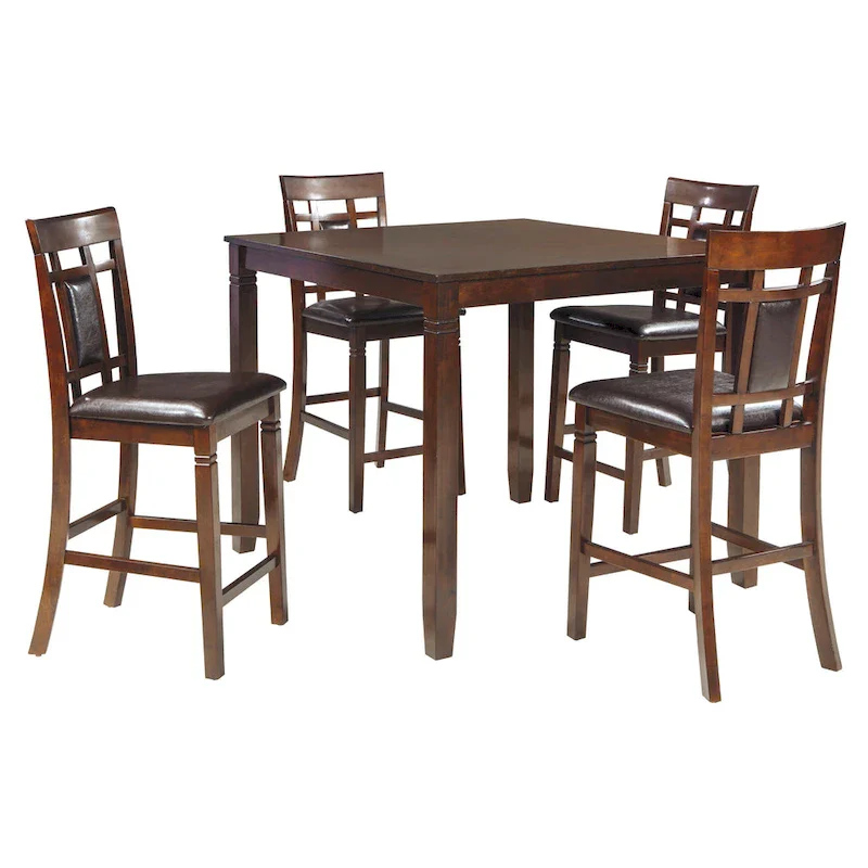 Signature Design by Ashley Bennox Brown Counter Height Dining Table and Bar Stools (Set of 5)