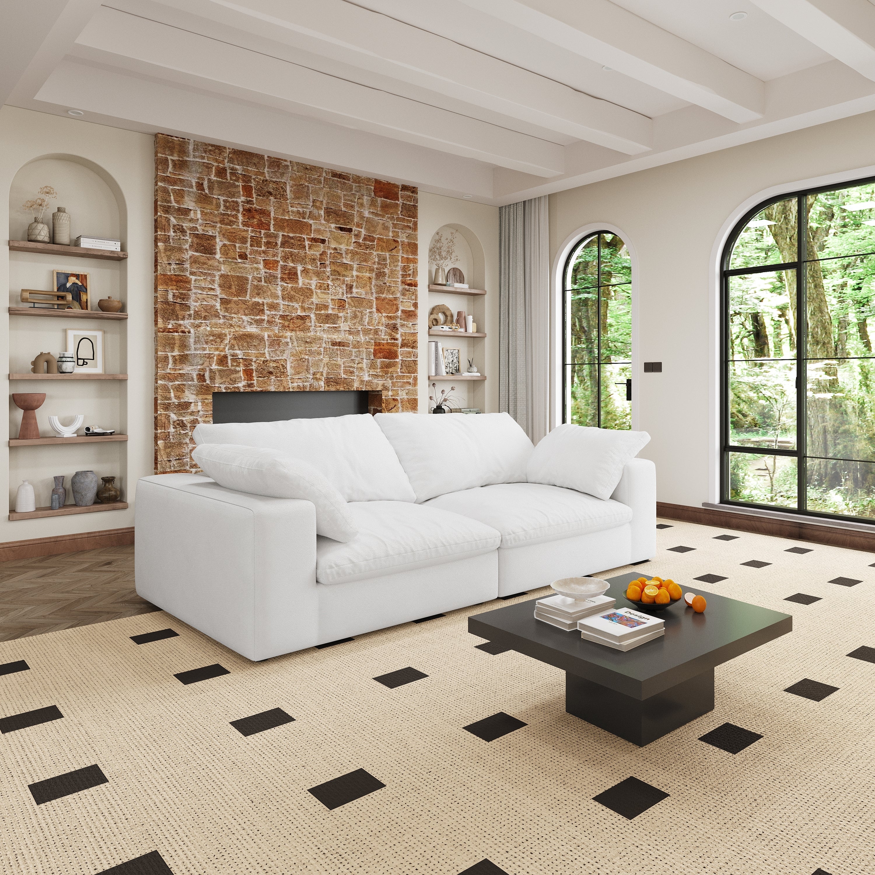 Walker Edison | Cloud Modular 80' Down Filled Loveseat Sofa