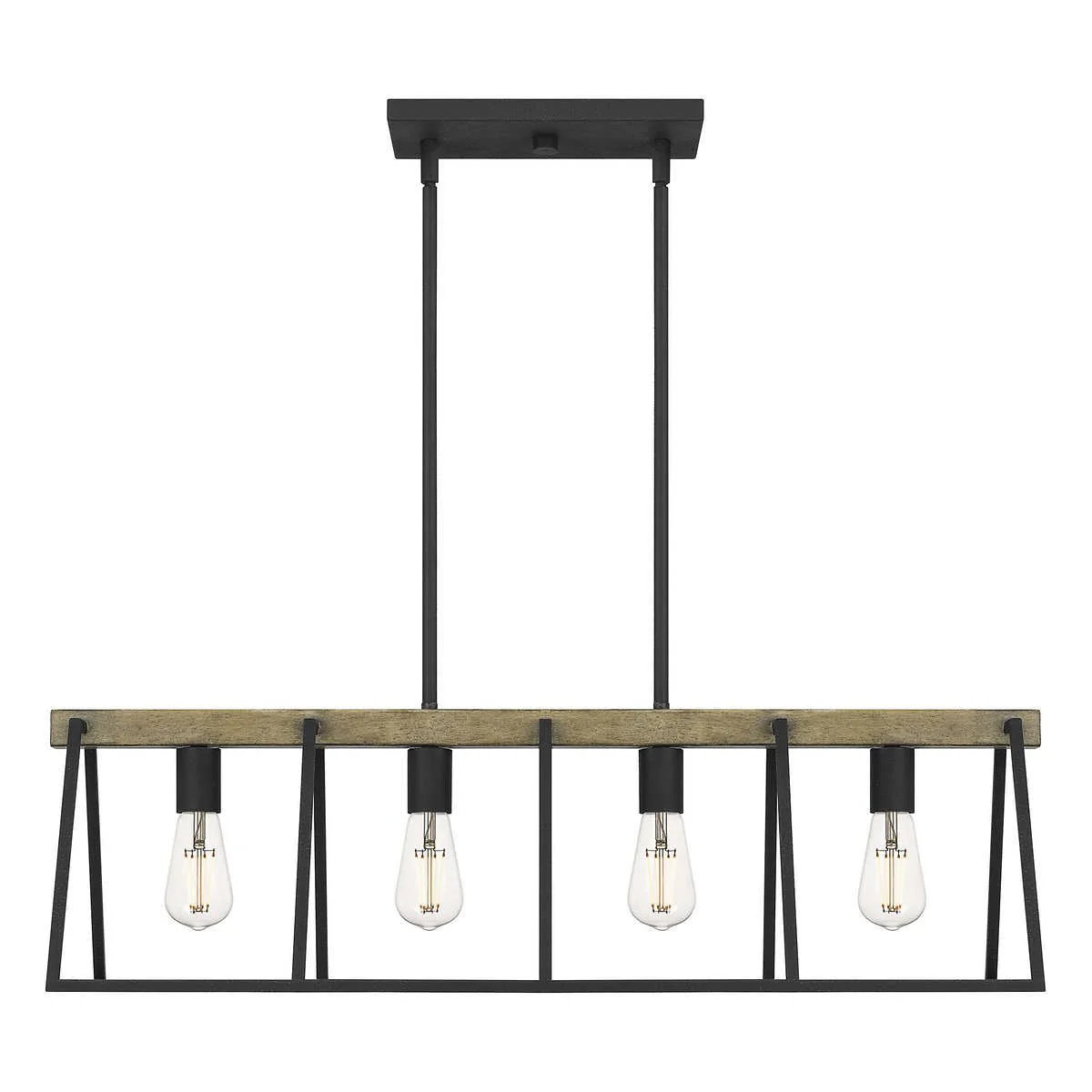 Ashley Harbour Lighting Houston 34 Modern Farmhouse 4-Light Linear Island Light Chandelier
