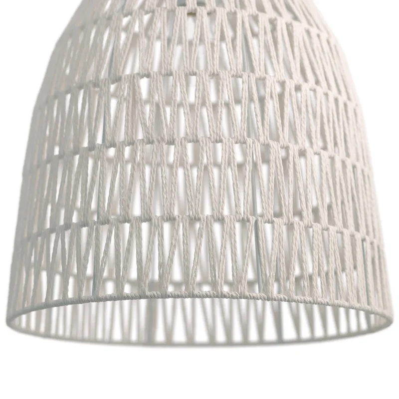 Penelope River of Goods White Woven Hemp Rope Dome Shade Pendant Light - 15  x 15  x 18/66