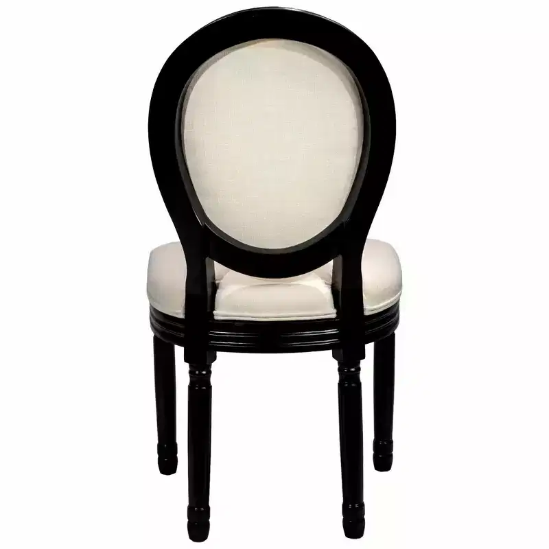 GDFStudio Coini Modern Wooden Linen Upholstered Dining Chairs with Sponge Round Back (Set of 2)