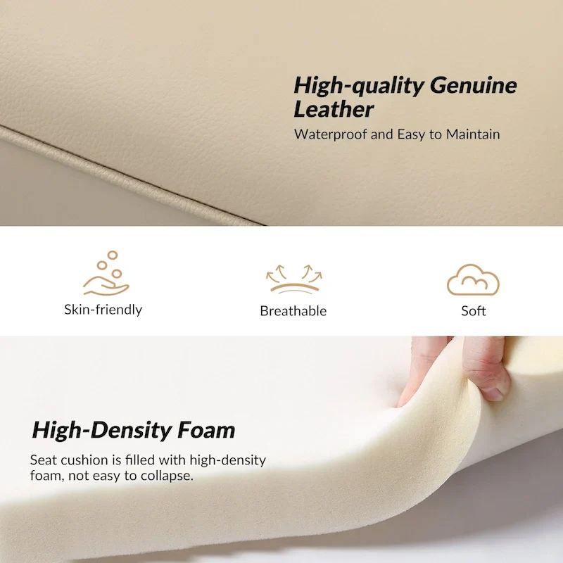 Elizabeth Mid-century Genuine Leather Arm Chair by HULALA HOME