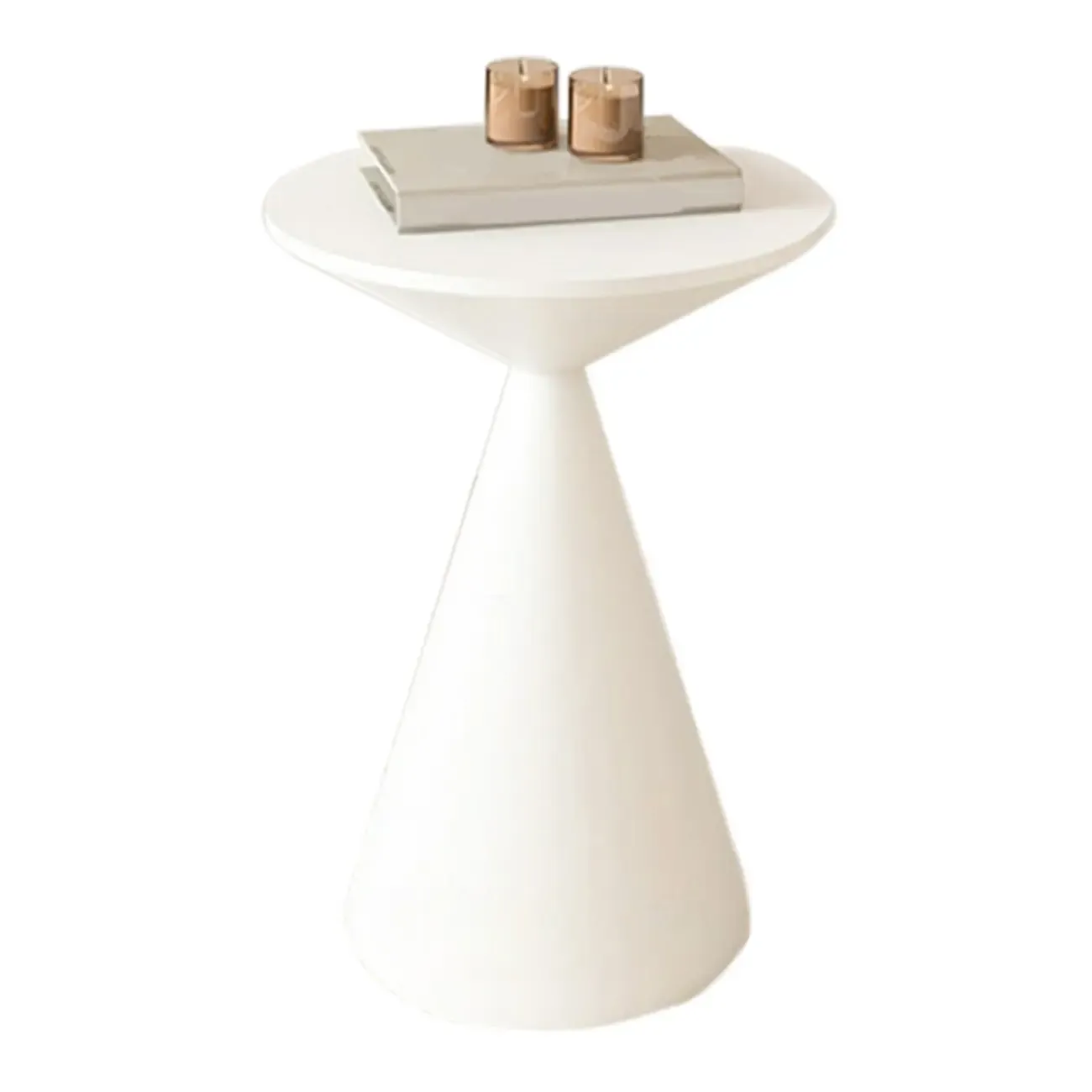 Modern Wood Coffee Table White Marble Base