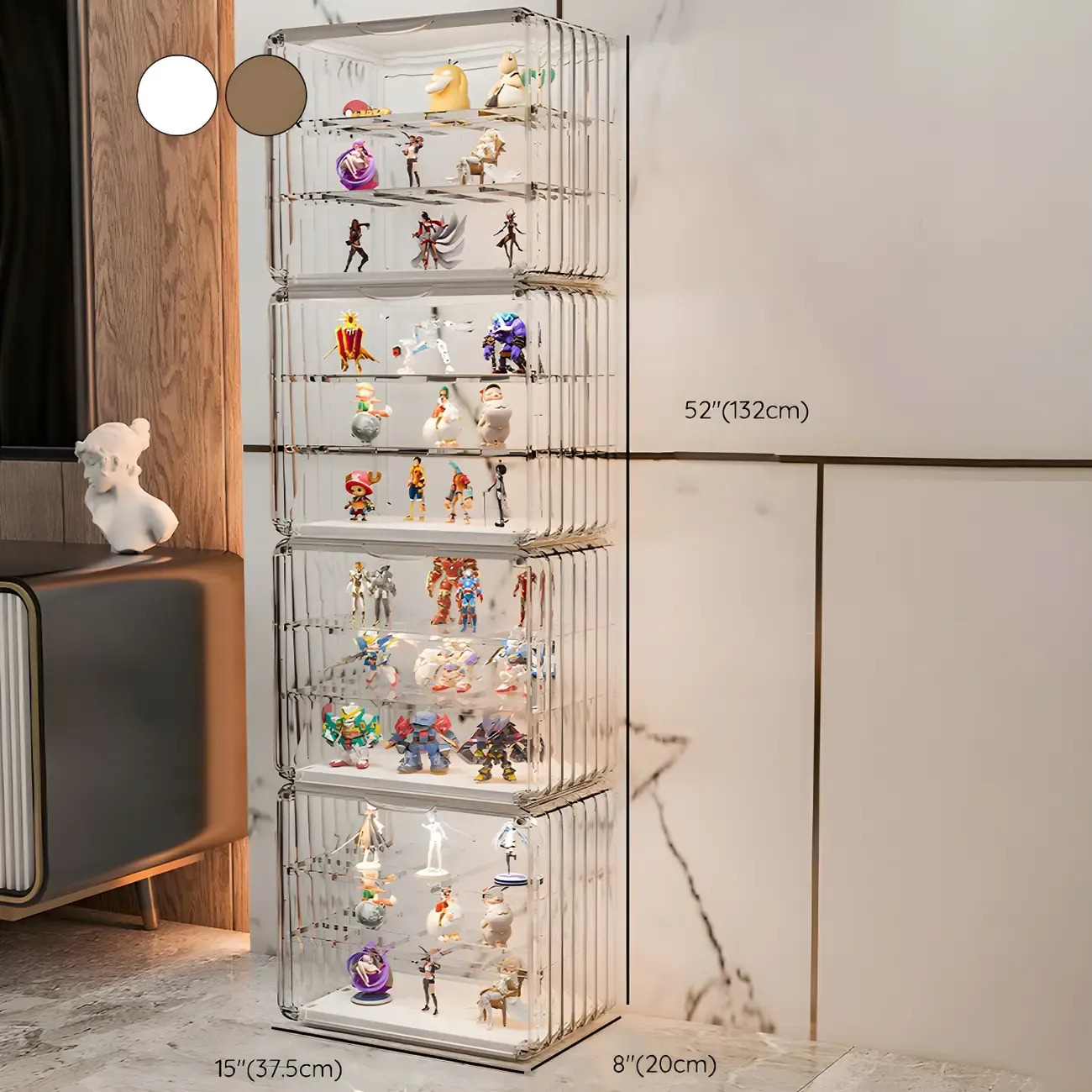 Stylish Stackable Green Clear Acrylic Display Cabinet