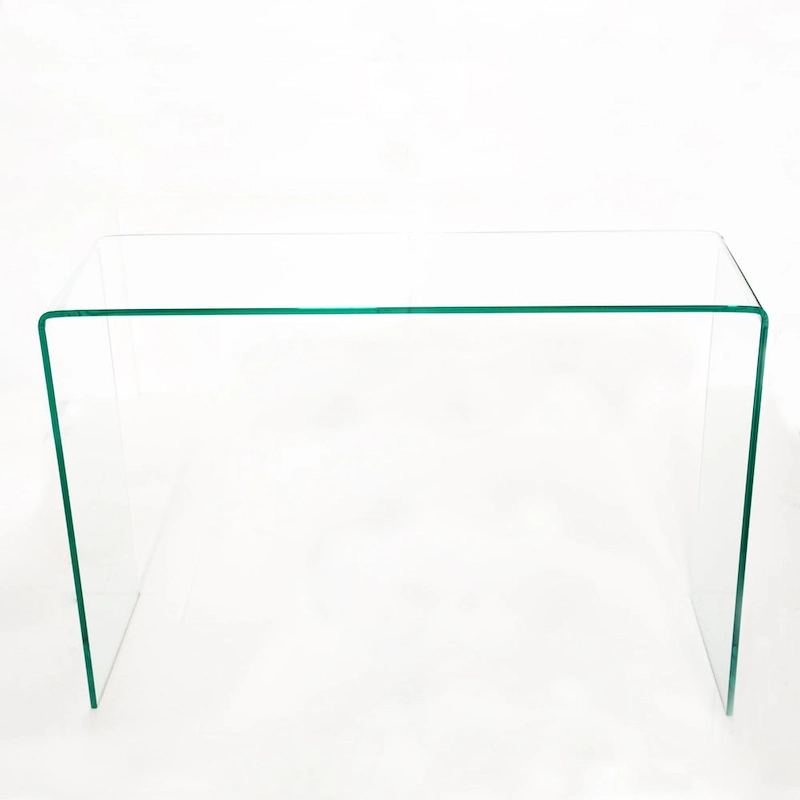 Glass Console Table, Transparent Tempered Glass Console Table