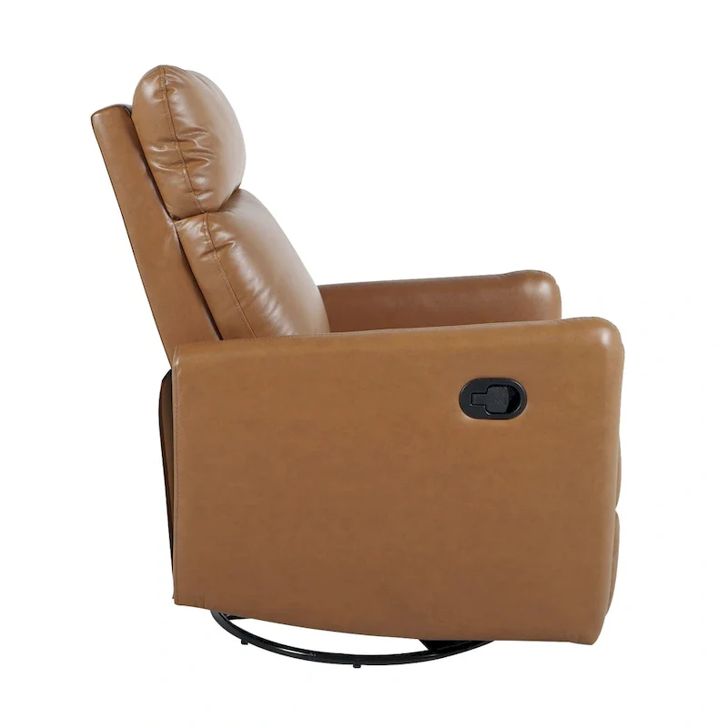 Leather Manual Swivel Recliner