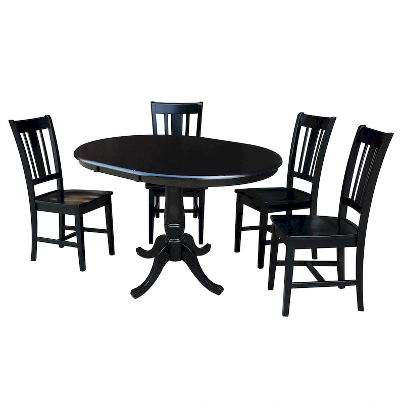 36 Round Extension Dining Table With 4 San Remo Chairs