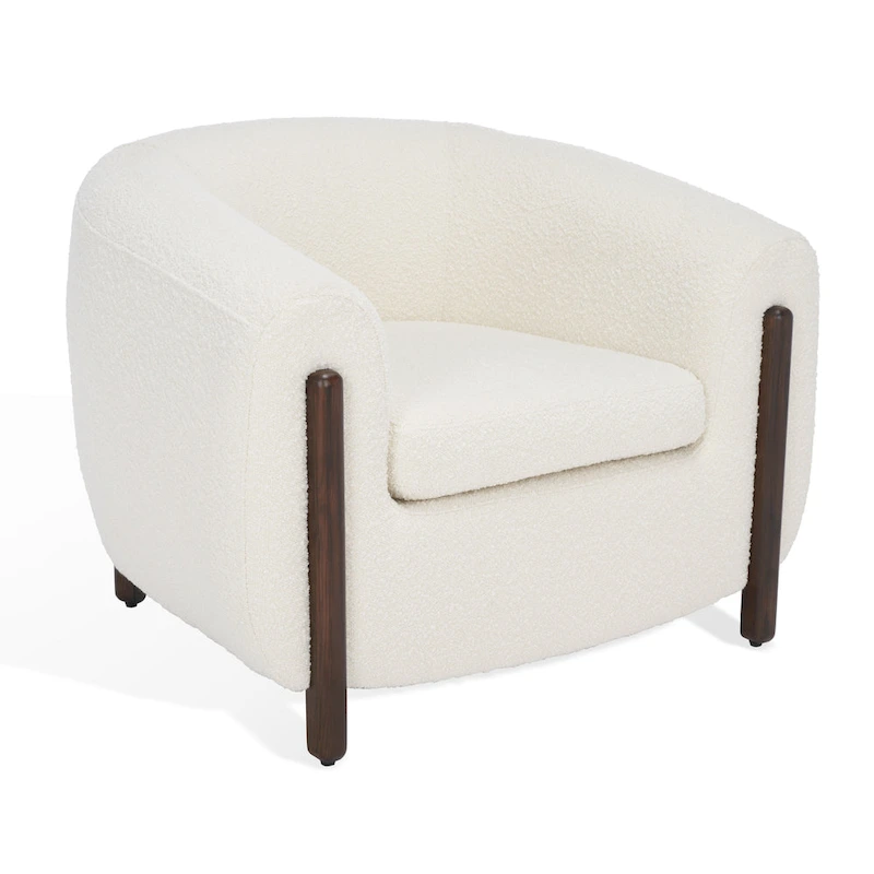 SAFAVIEH Couture Yauheniya Barrel Back Accent Chair - 38 In. W x 34 In. D x 28 In. H - 38Wx34Dx28H