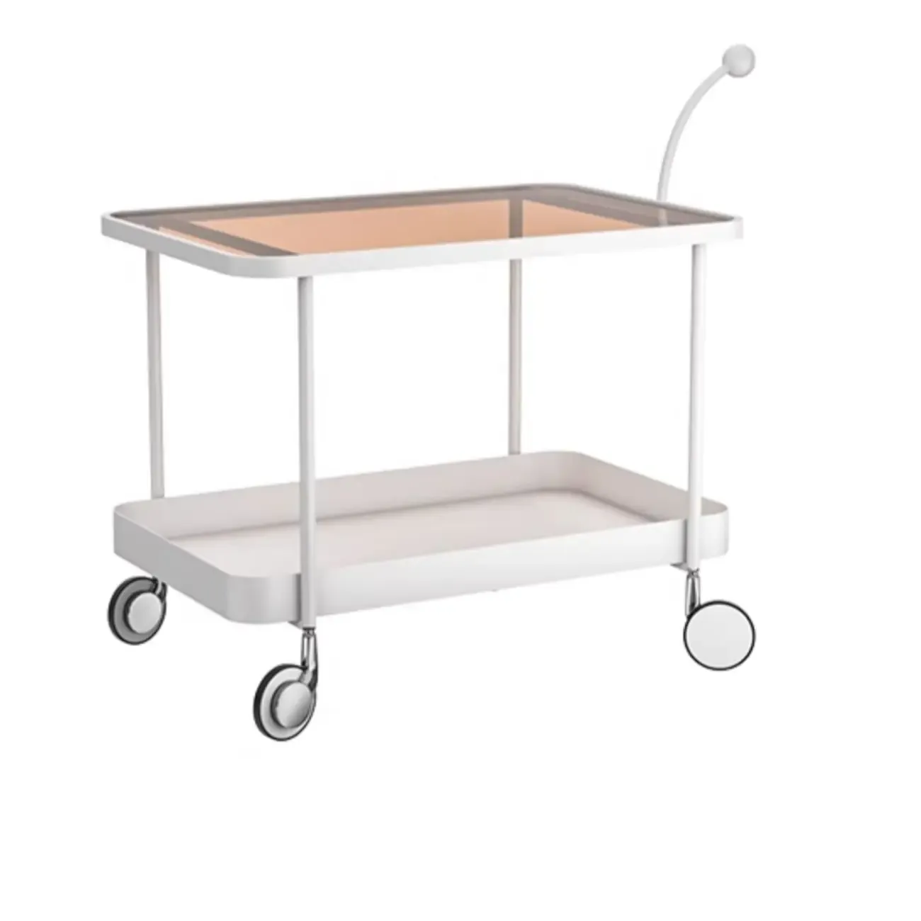 Rectangular Tall Rotating Modern Glass Metal Side Table