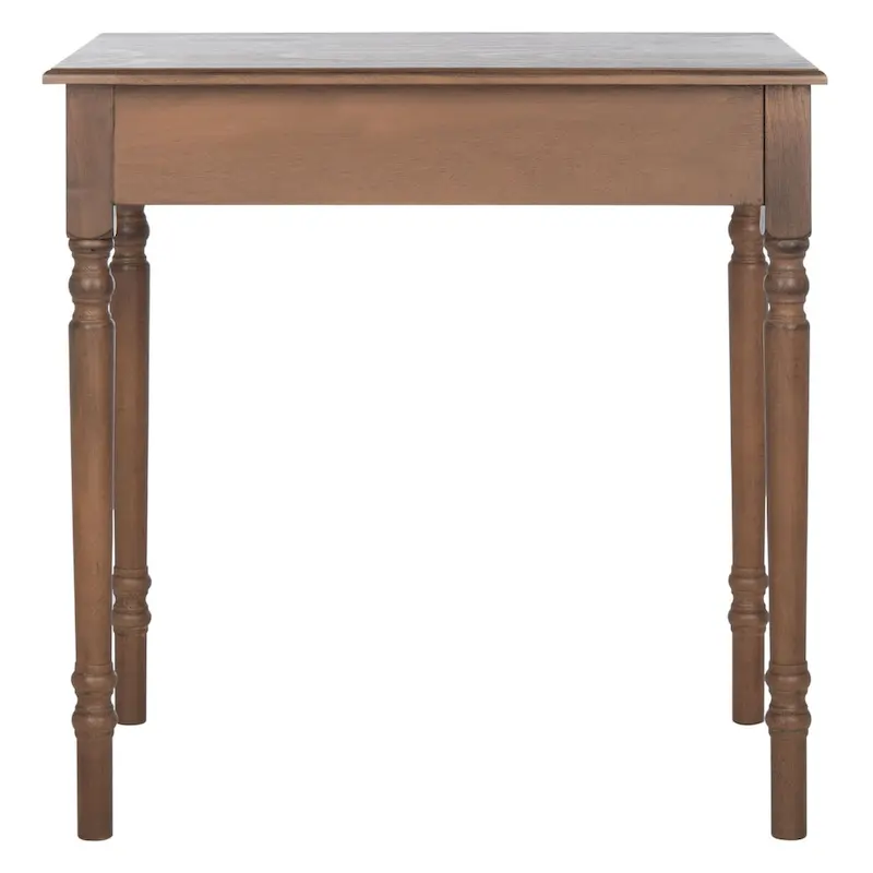 Classic 1-Drawer Writing Desk with Turned Legs & Rich Brown Top
