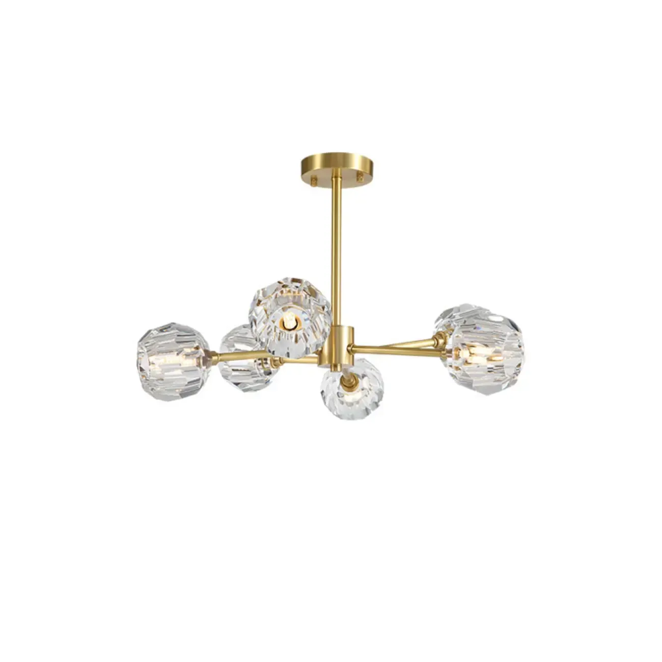 Modern Gold Globe Crystal Sputnik Chandelier