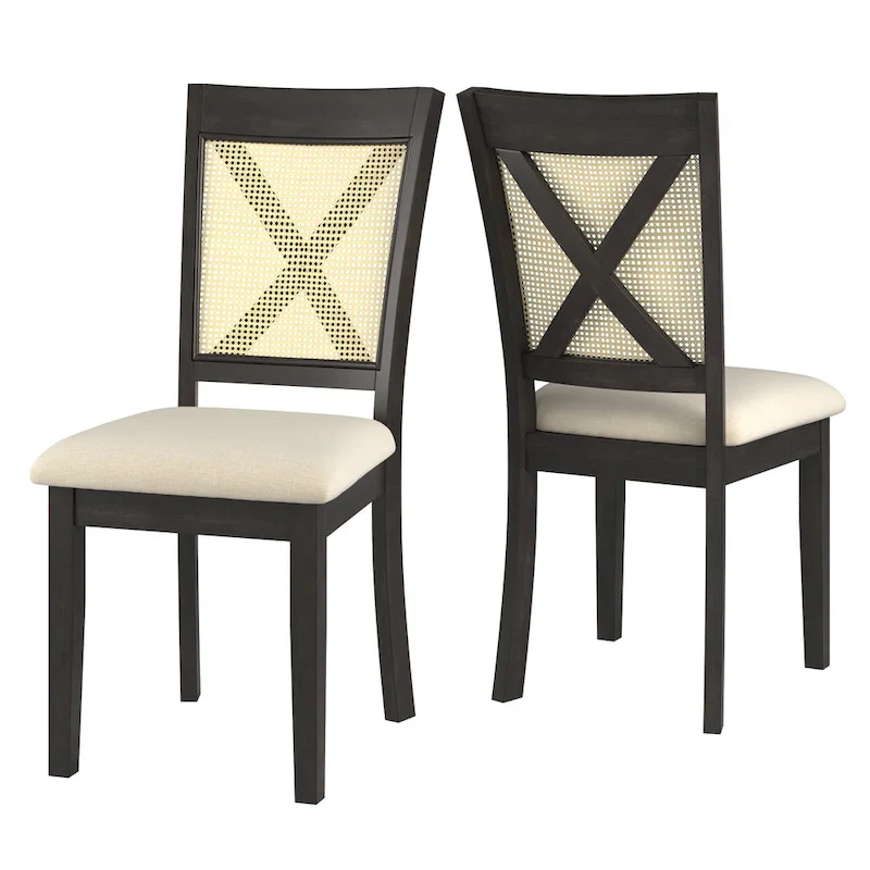 Plaga X-Back Cane Accent Dining Chair (Set of 2) by  - Dining Chair