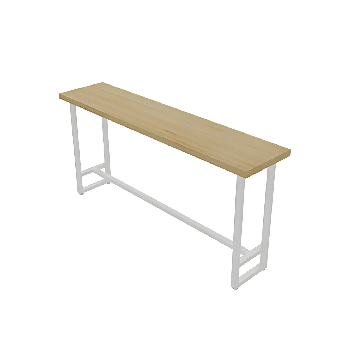 Modern Rustic Pine Wood Top Iron Base Bar Table