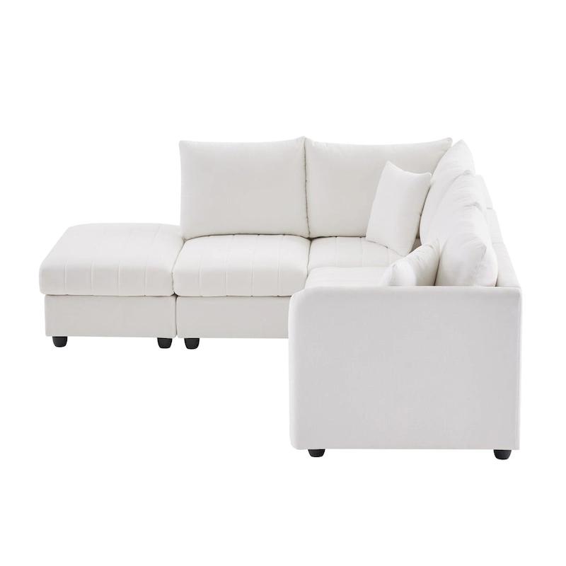 89 Polyester Modular Sectional Sofa with Deep Seat & Ottoman