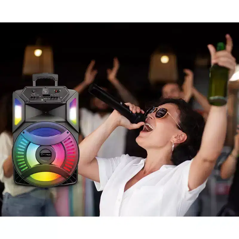 TOPTECH MAX-15 Bluetooth Party Speaker, 15'' Woofer, Disco Lights, Karaoke