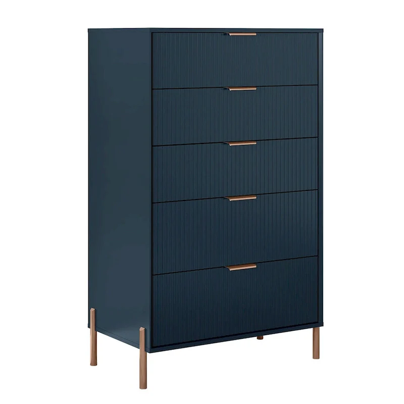 Modern 30  5-Drawer Chest with Metal Handles