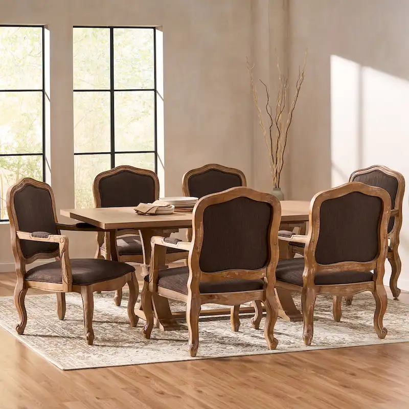Andrea Fabric and Rubberwood Dining Set by Christopher Knight Home