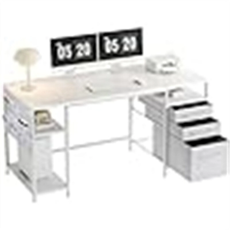 Desks with Drawers and Shelves - 21.65 D x 59.06 W x 29.13 H