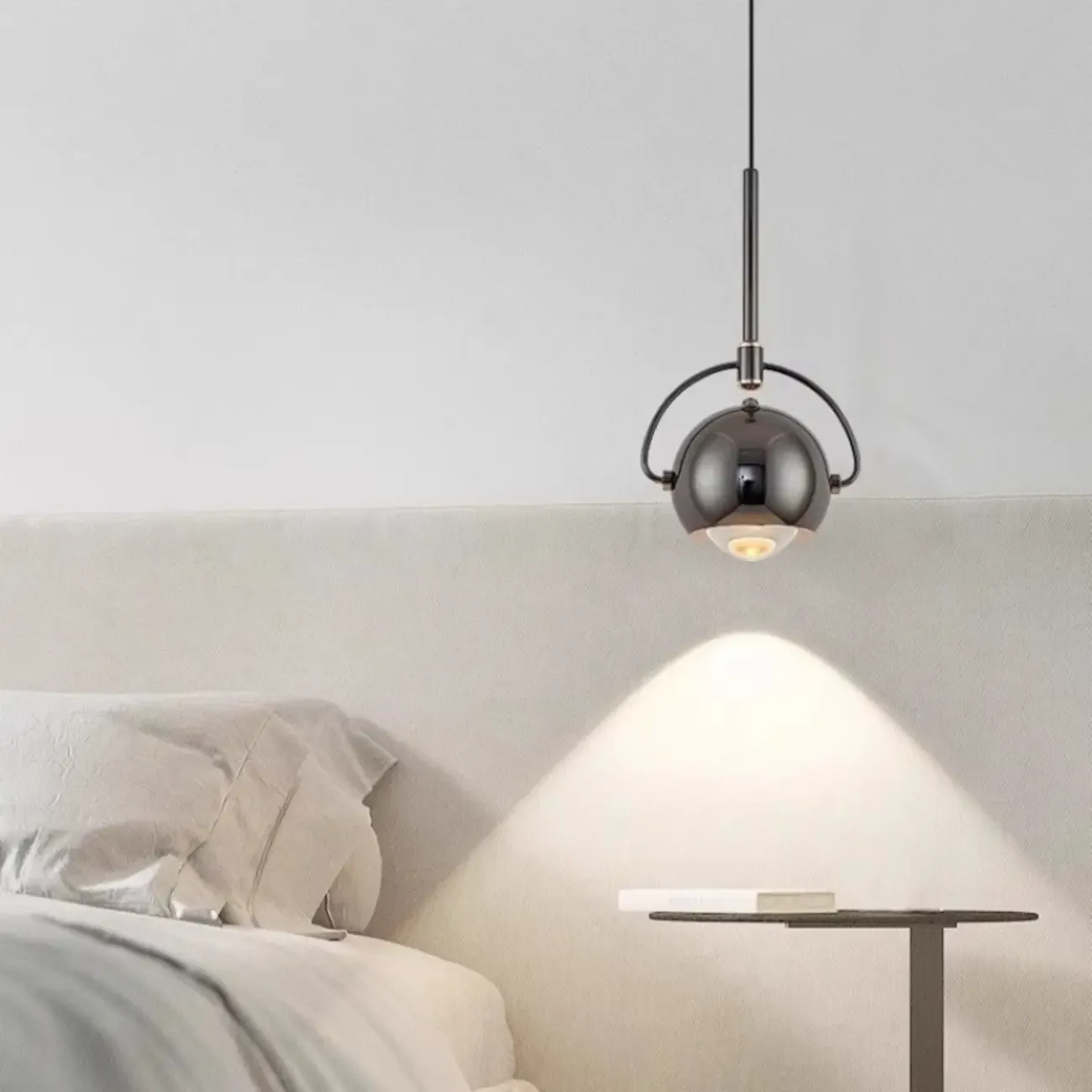 Modern Globe Metal Dimming Bedroom LED Pendant Light