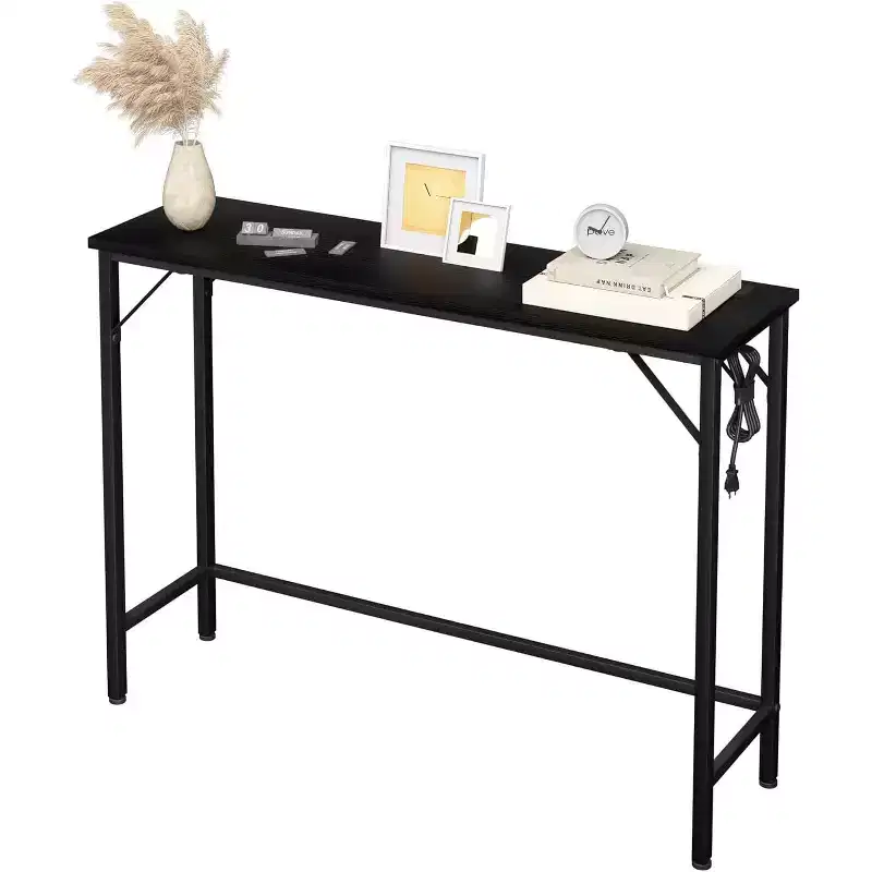 Acekool Modern Console Table with Built-in Charging Entryway Table, Behind Sofa Side Table with USB/Outlets