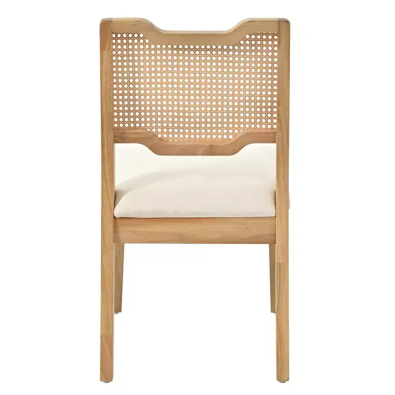 Christopher Knight Home Lea Farmhouse Rubberwood Rattan Upholstered Dining Chairs (Set of 2)