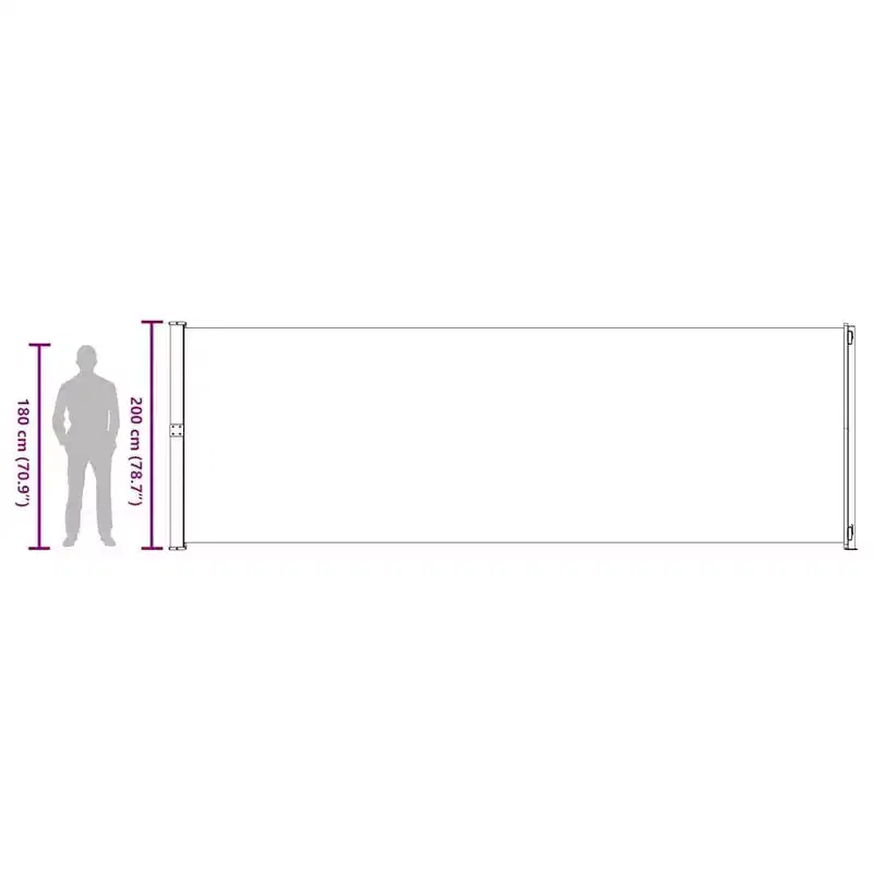 vidaXL Side Awning Cream Polyester with PU coating, powder-coated steel