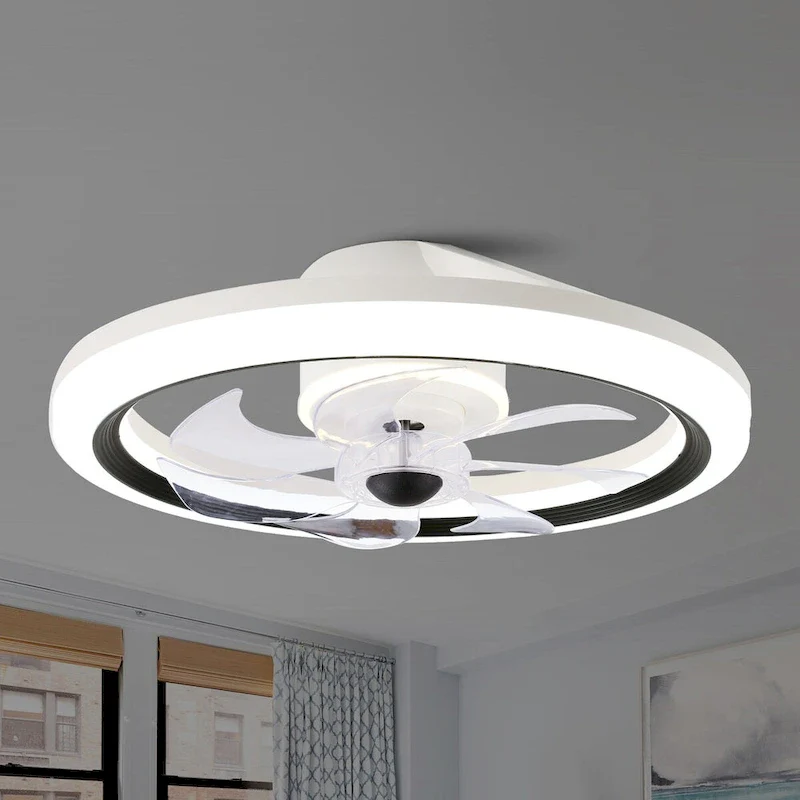 Oaks Aura Cotti 20in. LED Smart Ceiling Fan with Light, Low Profile DC Motor Flush Mount Ceiling Fan With Remote For Bedroom