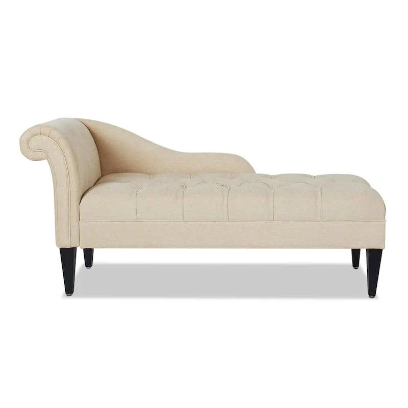 Jet Black / Beige / White / Blue / Yellow / Brown Mid-Century Tufted Chaise Lounge – Single
