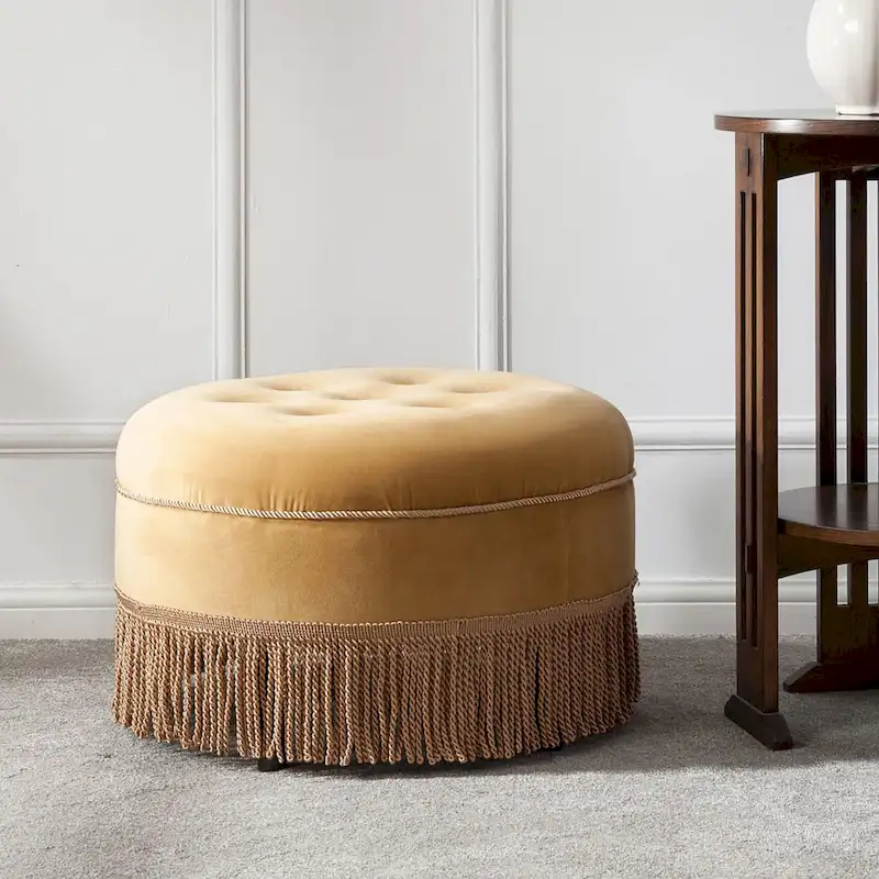 Upholstered Round Accent Ottoman