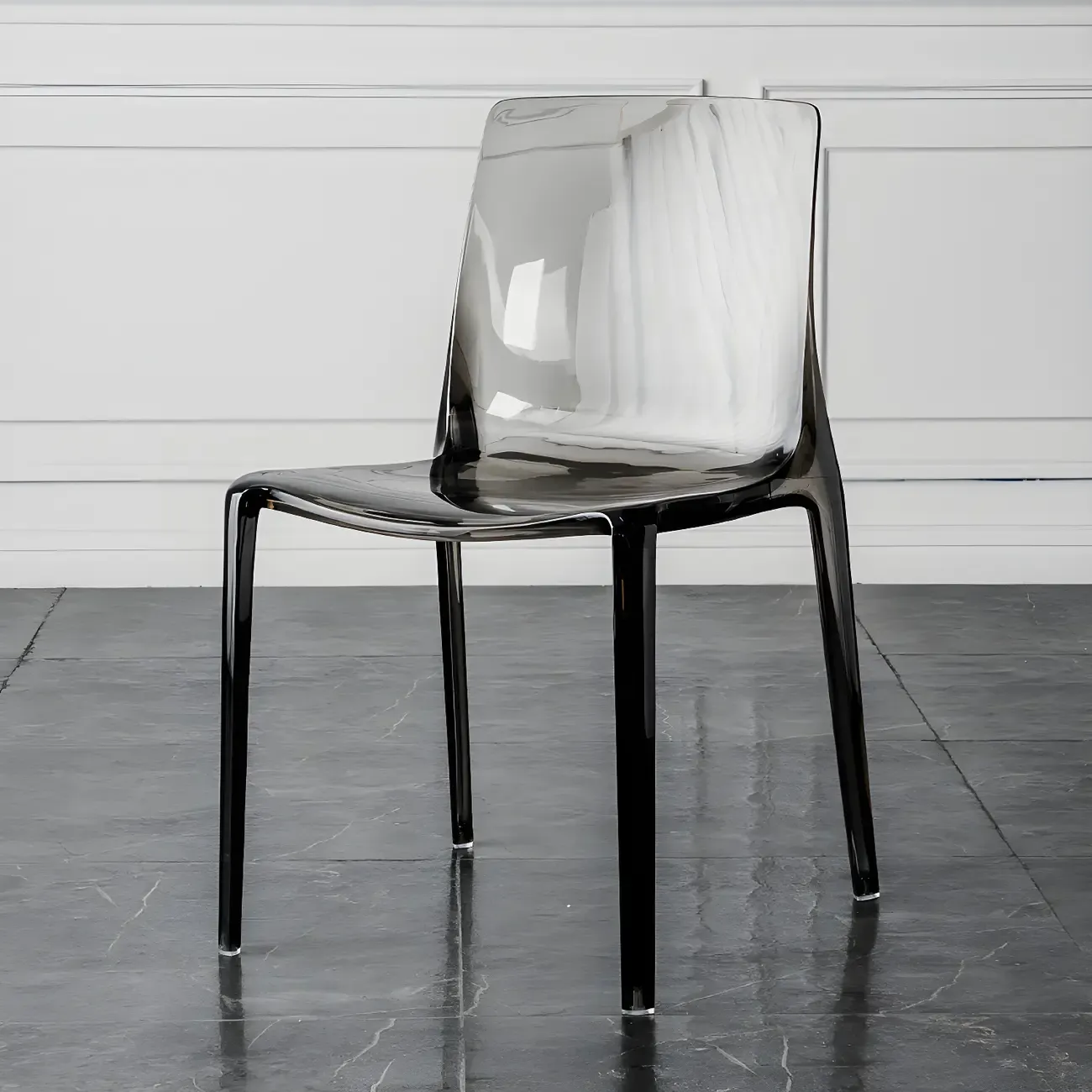 Amber Acrylic Armless Low Back Dining Chair