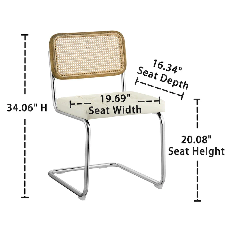 Black Faux Leather Cantilever Dining Chairs Set of 2