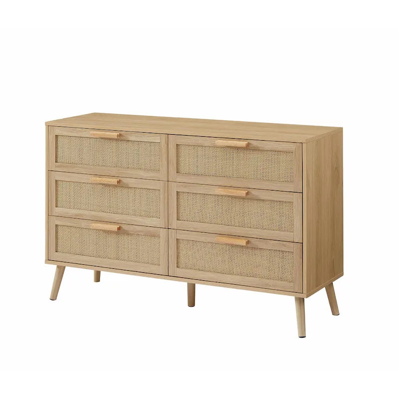 Bedroom Dresser with Rattan Fronts