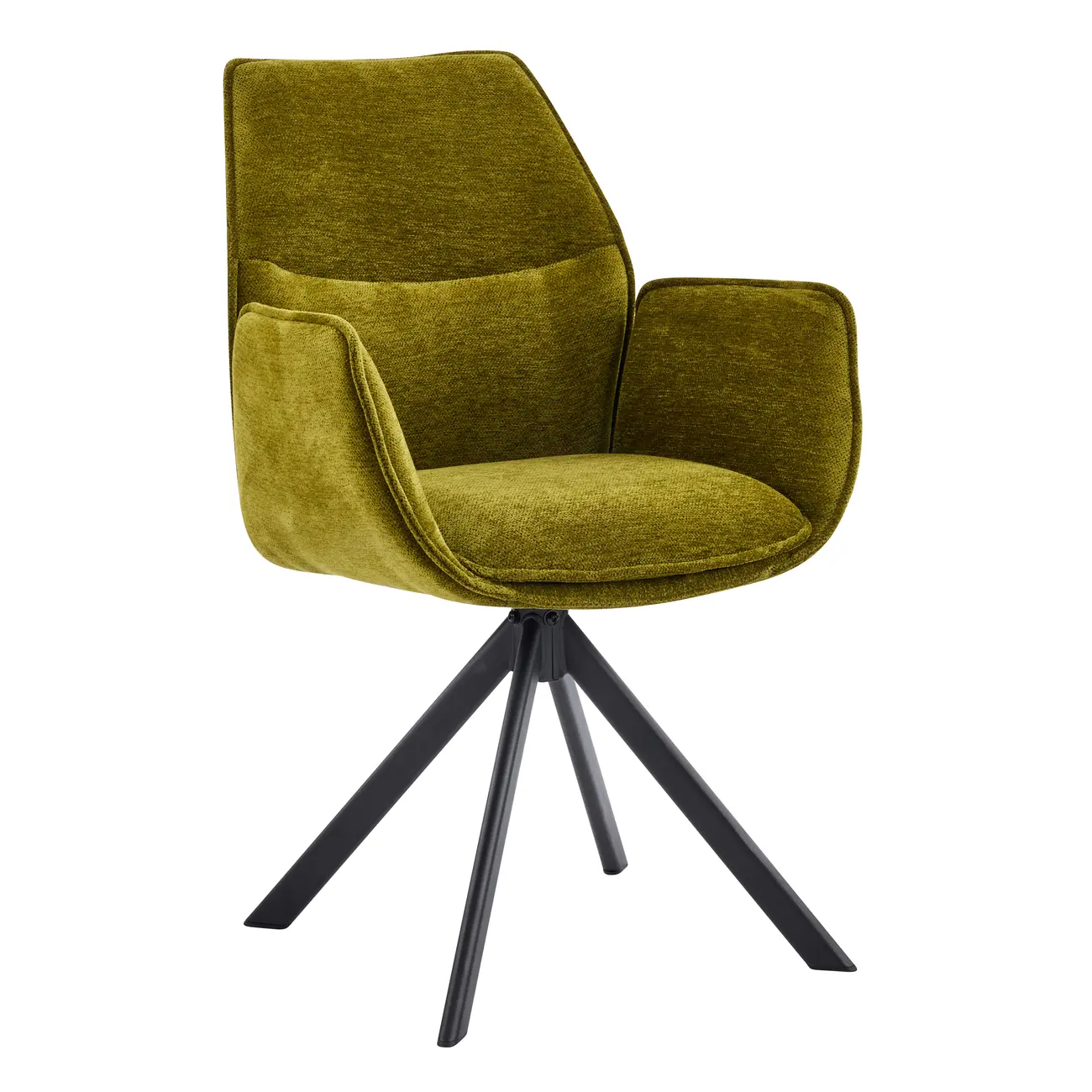 Swivel Modern Fabric High Back Upholstered Dining Chair